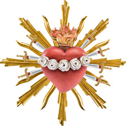 Sagrado Corazón de María con 7 espadas y aureola